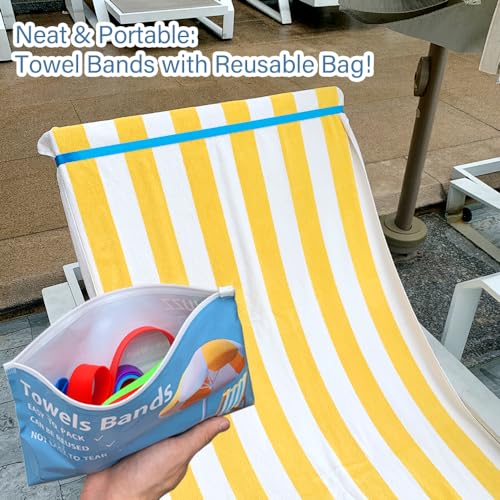 Towel Bands for Cruise & Beach Chairs - Cruise & Beach Pool Chairs Ship Essentials - Must Haves Alternative to Beach Towel...