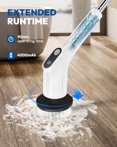 Electric Spin Scrubber for Cleaning - Upgraded Cordless Cleaning Brush Scrubber - IPX7 Waterproof Power Scrubber with 7 Br...