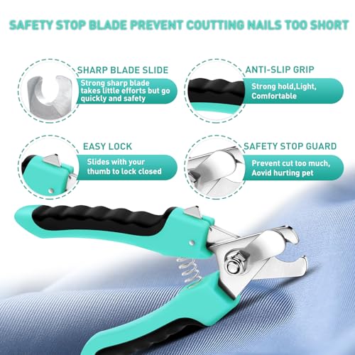 WOPQAEM 5 PCS Self Cleaning Slicker Brush & Pet Grooming Rake & Bath Brush & Nail Clippers & Pet Comb for Dogs and Cats,Pr...