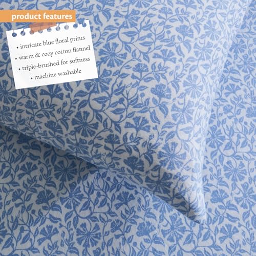 Indigo Ink Queen Size 4-Piece Sheet Set - Fitted & Flat Sheets & Pillowcases | Medium Weight | Soft & Breathable | Durable...