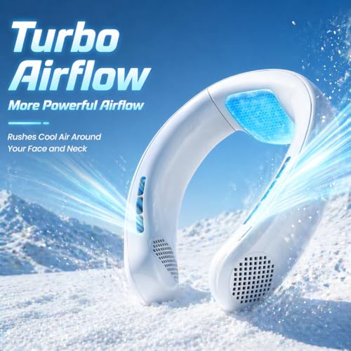 Neck Air Conditioner with Semiconductor Cooling Plate, 7000mAh Rechargeable Wearable Neck Fan with 3 Speeds, 0.79 lb Light...