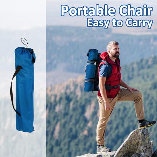 SAILARY Folding Camping Chair with Cup Holder, 225lbs Capacity, Portable Foldable Chair with Large Anti-Sink Feet, PE Coat...