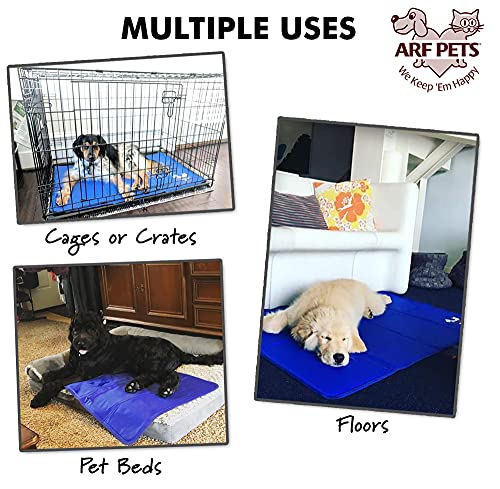 Arf Pets Dog Cooling Mat 27” x 43” Pad for Kennels, Crates and Beds, Non-Toxic, Durable Solid Self Cooling Gel Material. N...