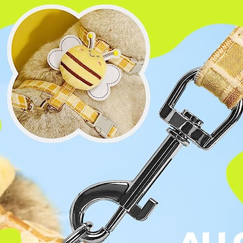 Cat Harness & Leash Set, Cats Escape Proof - Adjustable Kitten Harness for Large Small Cats, Cute Bee Plaid Lightweight So...
