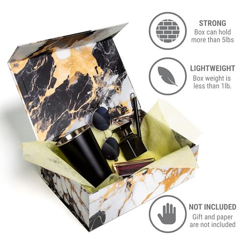 Sorarto Luxury Keepsake Gift Box | Marble Gold Decorative Boxes with Magnetic Lids for Presents, Wedding Memory Box, and B...