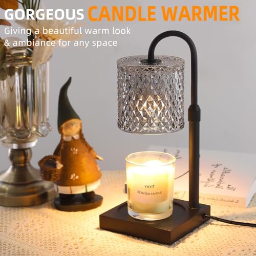 YAYIT Candle Warmer Lamp with Timer Dimmer Adjustable Height, Candle Warmer with 2 Bulbs for Jar Candles, Home Decor, for ...