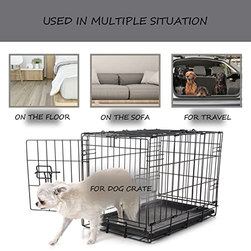Washable Dog Bed Mat Ultra Soft Dog Crate Pad Comfy Fluffy Pet Kennel Beds Sleeping Mattress for Large Jumbo Medium Small ...