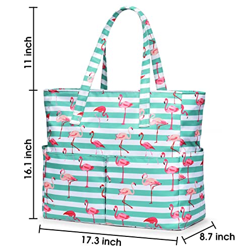 oscaurt Beach Bags for Women Large Waterproof Sandproof Beach Tote Swim Pool Bag with Zipper for Travel Vacation Essentials