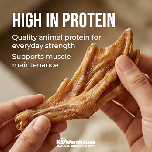 K9warehouse Duck Feet for Dogs – High Protein Dehydrated Dog Treats, Natural Crunchy Chews with Collagen, Glucosamine & Ch...