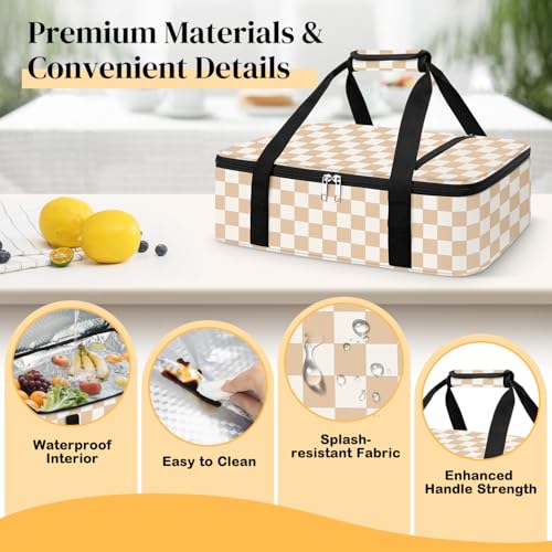 Coobiiya Insulated Casserole Carrier,Lasagna Lugger Tote Keeps Food Hot or Cold,Thermal Lunch Bag Warmer & Cooler Carrier ...