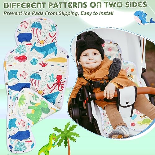 Suzile 2 Pcs Baby Gel Car Seat Cooler Pad Double Side Universal Breathable Stroller Cooler Mat Car Seat Cooling Pad Stroll...