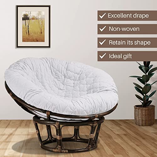 Hudson Comfort Papasan Cushion Cover - Quilted Shape, Soft Microfiber Fabric, Zippered Papasan Cushion Cover Only (White, ...