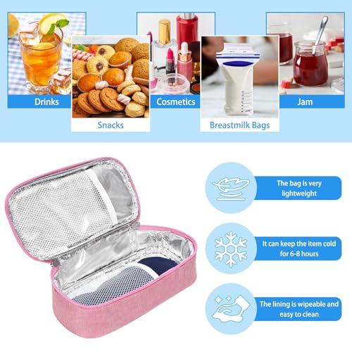 ISUSSER Breastmilk Cooler Bag with Ice Pack, Portable Insulated Breast Milk Storage Cooler Bag, Small Stylish Breastmilk S...