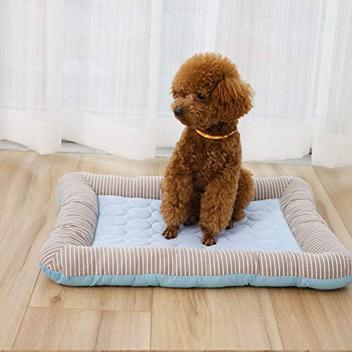 RPGT Summer Pet Self Cooling Pad Washable Sleeping Blanket- No Need to Freeze Or Refrigerate 14"x 18" Kennel Mat for Small...