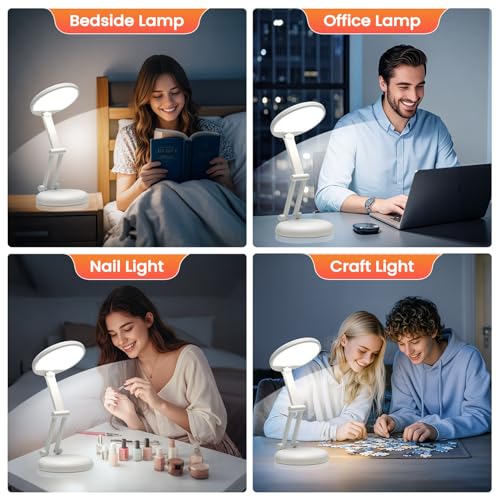 One Fire Cordless Desk Lamp,Dimmable Small Battery Powered Lights,3600mAh Rechargeable Wireless Table Lamp,Mini Lamp&Porta...