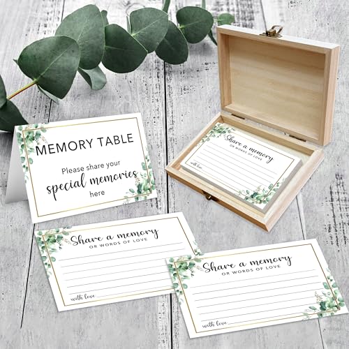 BHTPNG Share A Memory Card for Celebration Of Life - 50 Pcs Memorial Cards, Memory Box for Graduation Wedding, Funeral Kee...
