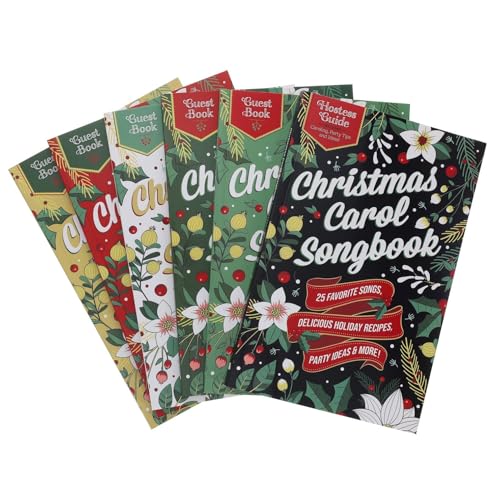 Leisure Arts Christmas Carol Songbook Set 2025 6pc – Holiday Collection with Hostess Guide, Recipes & Guest Books – Keepsa...