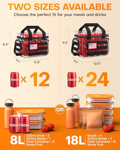 HOTOR Lunch Box for Men & Women - Insulated Lunch Bag with Multiple Pockets, Tactical Cooler Bag for Work, Hiking, Campin...
