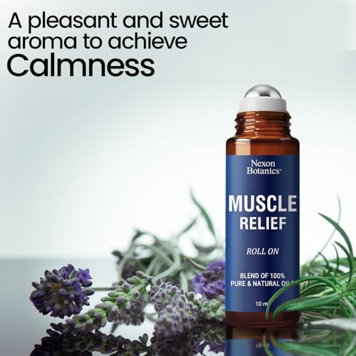 Muscle Relief Essential Oil Roll-On 10 ml - Pure & Natural Prediluted Blend for Sore Muscles, Aches & Recovery - Easy Roll...
