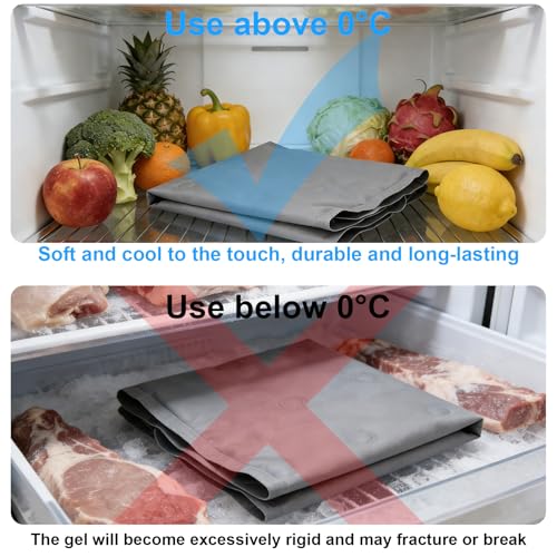 Reusable Freezable Ice Mat - 2 Pack, 19.7 x 15.7 Inch Charcuterie Chilling Mats for Cheese, Deli, Sushi & More, Keeping Fo...