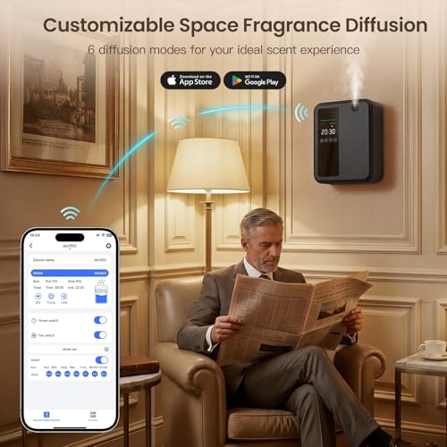Waterless Essential Oil Diffuser for Large Room, 500ml Hotel Scent Diffuser, Cold Air Scent Machine, Covers Up to 3500 Sq ...