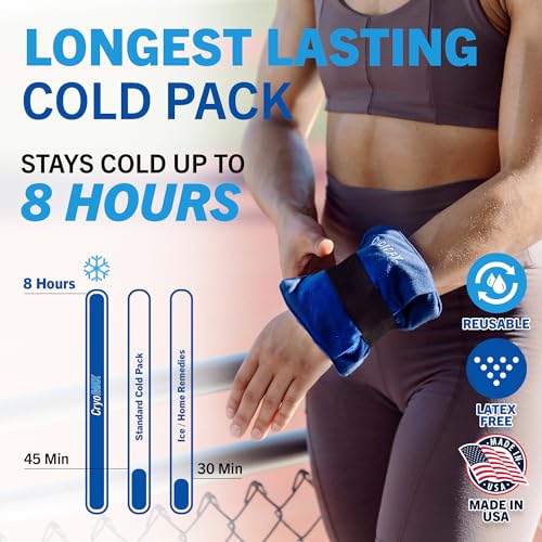 CryoMAX Cold Pack, Reusable, 8 Hour Cold Therapy Ice Pack, Small, 6"x 6" (Pack of 2)