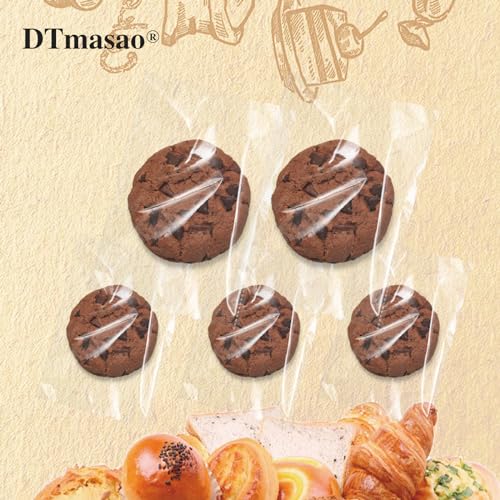 DTmasao 4x6 Inches 100 Pcs Clear Self Sealing Cellophane Bags Cookie Bags Resealable Cellophane Bag for Packaging Cookies,...