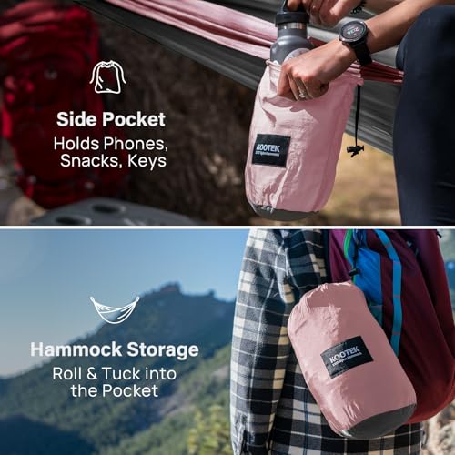 Kootek Camping Hammock, Portable Hammocks with Tree Straps & Attached Carry Bag, Camping Essentials Gear, Perfect for Outs...