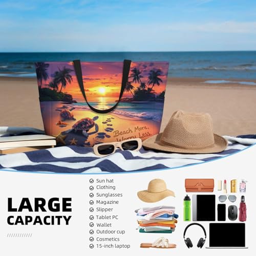 TREKTOTS Beach Bag for Women, Large Waterproof Sandproof Tote with Zipper, Foldable Lightweight Swim Bag for Beach Pool Gym