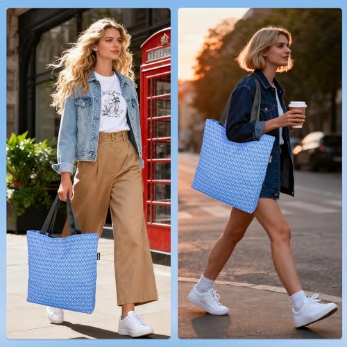 HOLYLUCK Women's Tote Bag with Buckle and Zipper Inner Pocket Reusable Shoulder Bag for Shopping,Beach,Gym