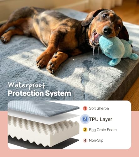 Wagora Dog Bed for Crate, Extra Large Cooling Mat for Dogs, Waterproof Dog Bed with Dual Surface Removable Washable Cover...