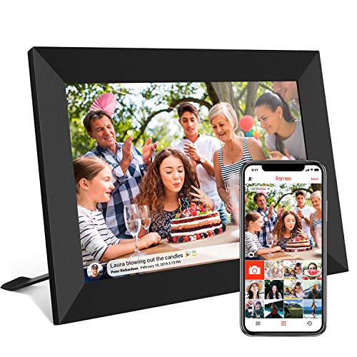 32GB FRAMEO 10.1 Inch Smart WiFi Digital Photo Frame 1280x800 IPS LCD Touch Screen, Auto-Rotate Portrait and Landscape, Bu...