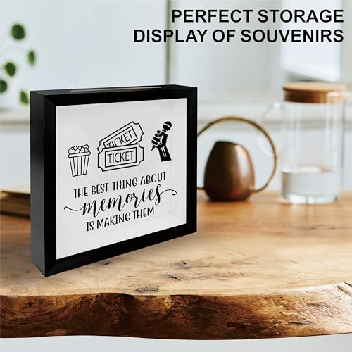 8 x 8 Inch Wooden Shadow Box Frame with Shelves Slot - The Best Thing About Memories is Making Them - Money Savings Bank T...