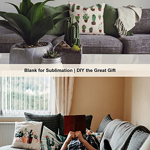 WANZELONYO Throw Pillow Covers Bulk Plain Linen Blank Couch Cushion Case for Vinyl Sublimation HTV Ironing Craft Embroider...