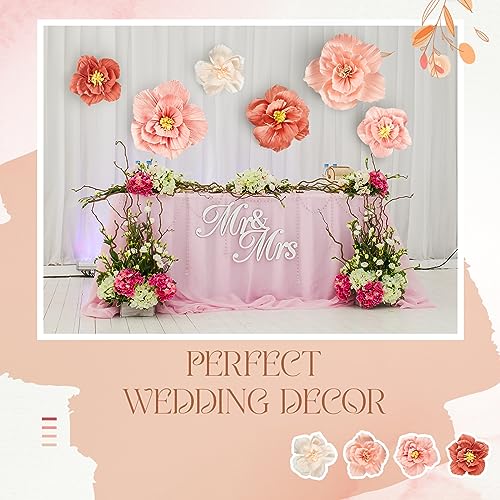Cholemy 24 Pcs Tissue Paper Flowers, Crepe Paper Flowers Decorations 8" 10" 12" for Wedding Party Baby Bridal Shower Carni...