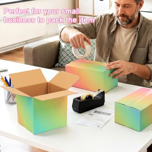 DEZIBOX 10x7x6 Shipping Boxes Medium Set of 30, Gradient Corrugated Cardboard Box, Mailing Boxes for Packaging Small Business
