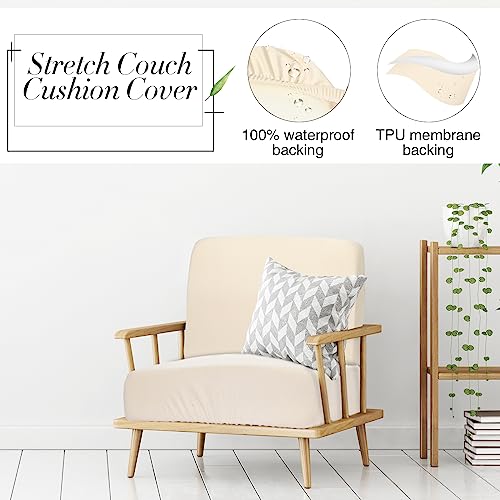Newwiee 12 Pcs Stretch Cushion Covers Replacement Waterproof Sofa Couch Cushion Covers Washable Individual Couch Slipcover...