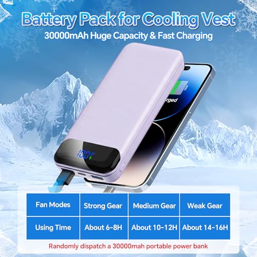 YMTHE Cooling Vest with 2 Fans and 30000mAh Large Battery Pack, Air Conditioned Jacket for Men