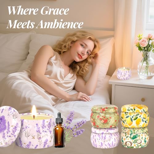 WarmEmbrace Scented Candles for Women, 4 Pack Soy Candle Set, 4.4OZ Candles for Home Scented, Candle Gift Set for Women, L...