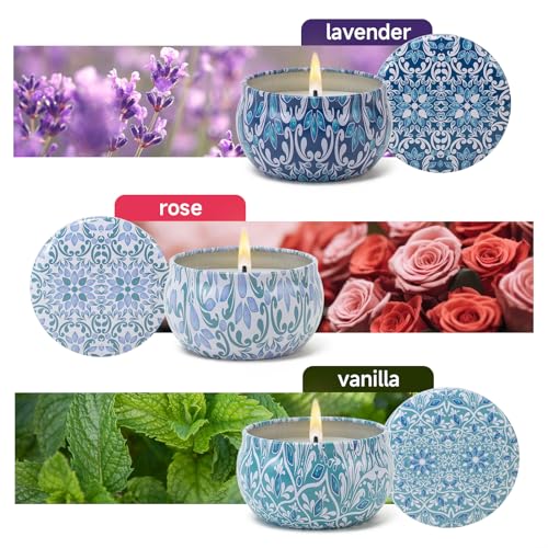3 Pack Scented Candles Gift, 2.5 oz Aromatherapy Candles for Home Scented, Natural Soy Candles Stress Relief Gift for Wome...