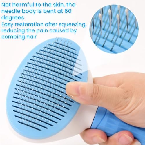 JRKOETY Cat Brush Self Cleaning, Ergonomic Handle,Slicker Cat Brush with Release Button,Tool Suitable for Cats and Dogs Pe...