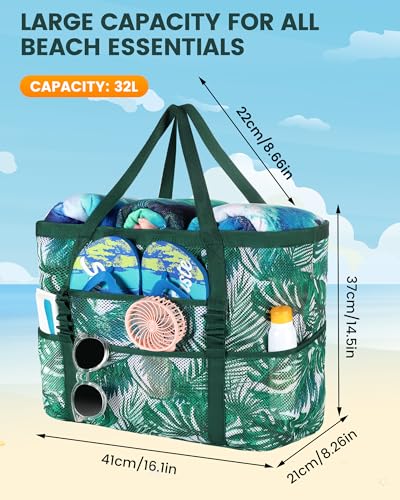 DOFOWORK Beach Bags for Women - Large Tote Bag with Wet Pocket, Waterproof Sandproof with Zipper
