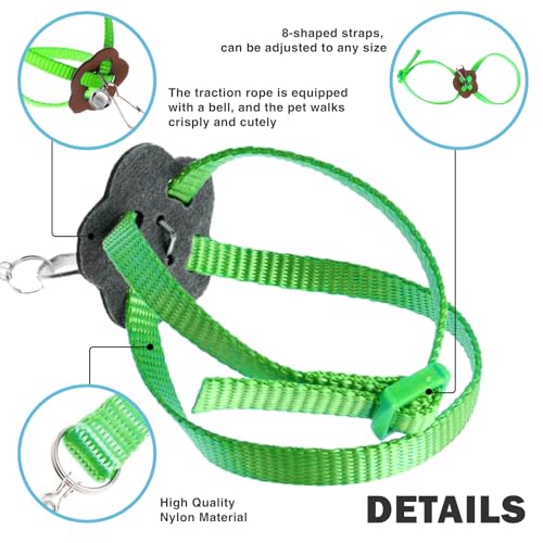 HOKABLE 2 Pack Adjustable Hamster Leash Harness for Harness for Ferret Baby Rabbit Hamster Rat Mouse Leash Lead with Bell...