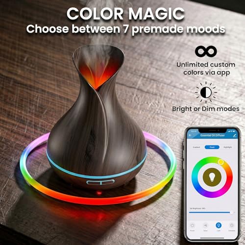 Sierra Modern Home Smart WiFi Humidifier - Aromatherapy Essential Oil Diffusers with App Control & Voice Control - Works w...