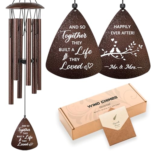 Wedding Gifts for Couples, 32" Bronze Wind Chimes Gift for Wedding Engagement Newly Wed, Bridal Shower Gift for Bride, Mr ...