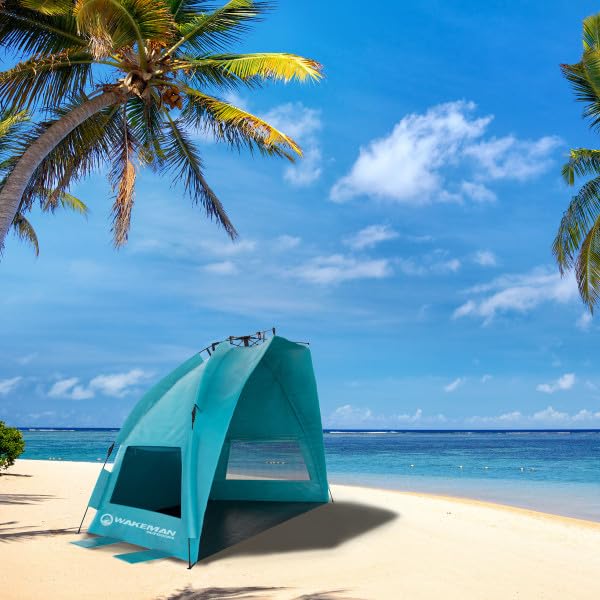 Beach Tent Sun Shelter - UPF50+ UV Protection Portable Sun Canopy for Beach Cabana - 2-3 Person Pop Up Beach Tent - Beach ...
