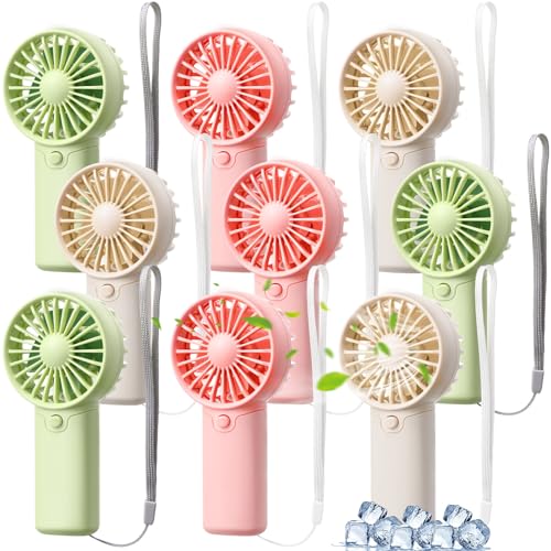 Rossesay 12 Pcs Mini Portable Fan Handheld Battery Operated Portable Small Personal Fans for Summer Beach Indoor Outdoor T...
