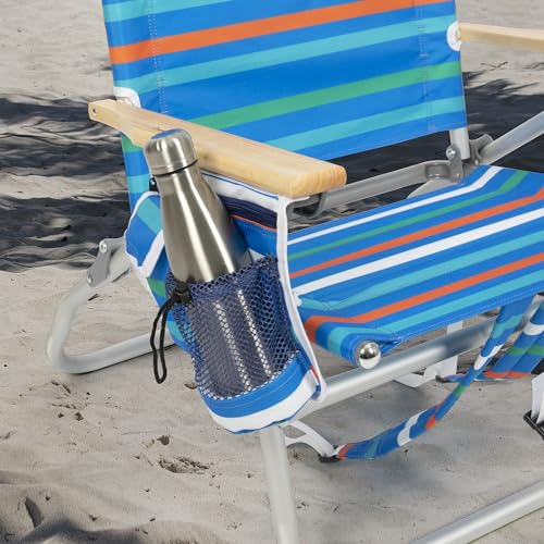 Tommy Bahama 4-Position Extended seat Height Easy in-Easy Out Folding Backpack Beach Chair