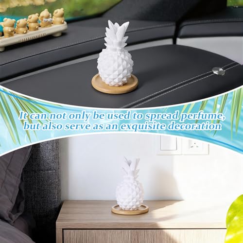 Honeydak Pineapple Passive Essential Oil Diffuser Gifts, Summer Beach Ceramic Diffuser with Wooden Tray for Home Bedroom B...