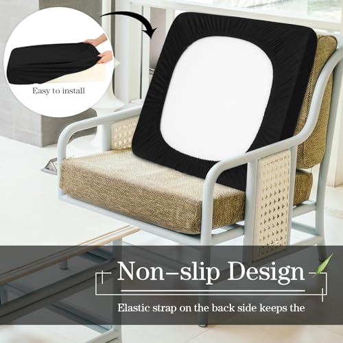 Newwiee Set of 4 Stretch Patio Cushion Covers Sofa Couch Seat Chair Slipcovers Cushion Cover Replacement Furniture Protect...